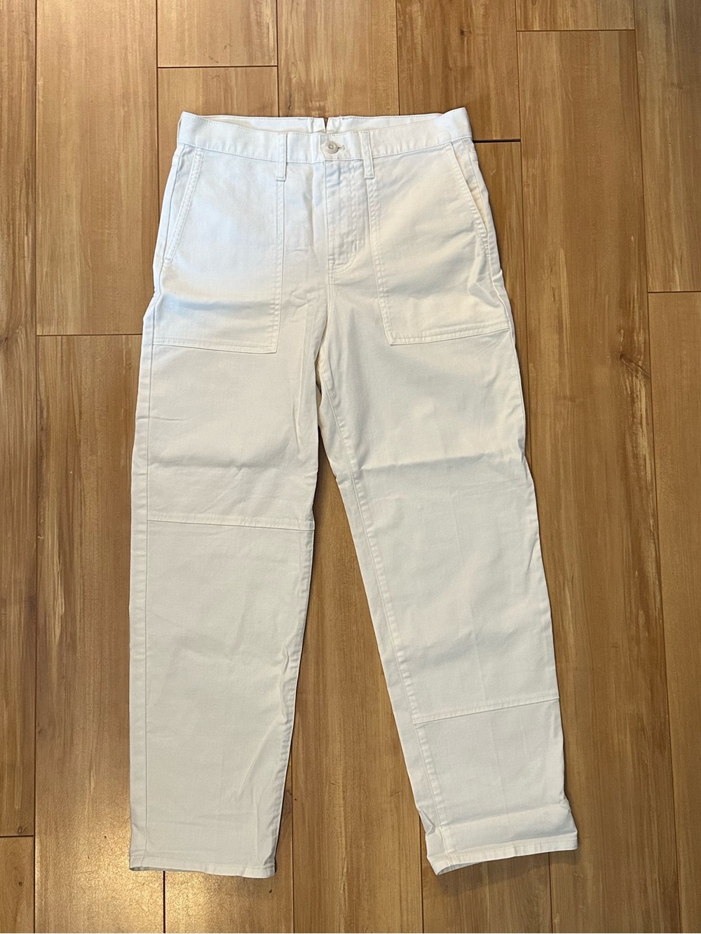 J. Crew Cream NWOT GARMENT-DYED CARGO PANT IN CHINO TWILL, size 28